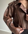 Eskitme Deri Ceket Kahve
