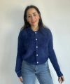 İnci Düğmeli Triko Hırka Lacivert