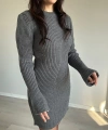 Mini Triko Gri Elbise