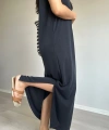 Modal Kumaş Basic Elbise Siyah