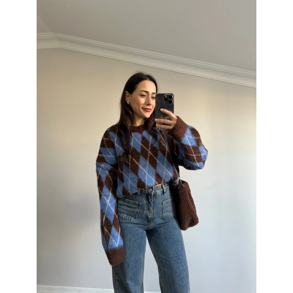 Baklava Desen Kazak Renkli