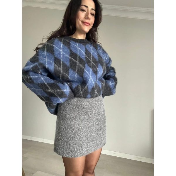 Kaşe Kumaş Etek Gri