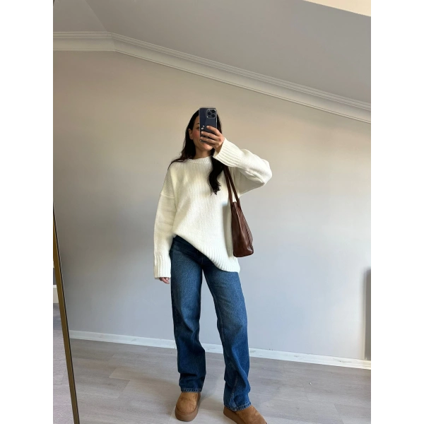 Pinterest Triko Beyaz Kazak