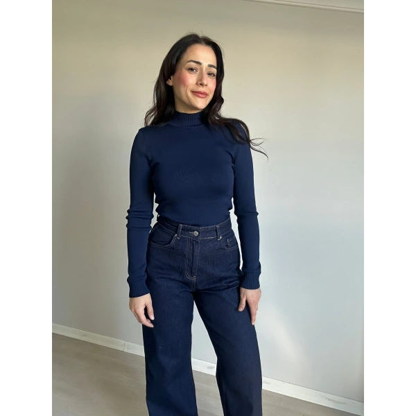 Yarım Balıkçı Lacivert Triko Badi