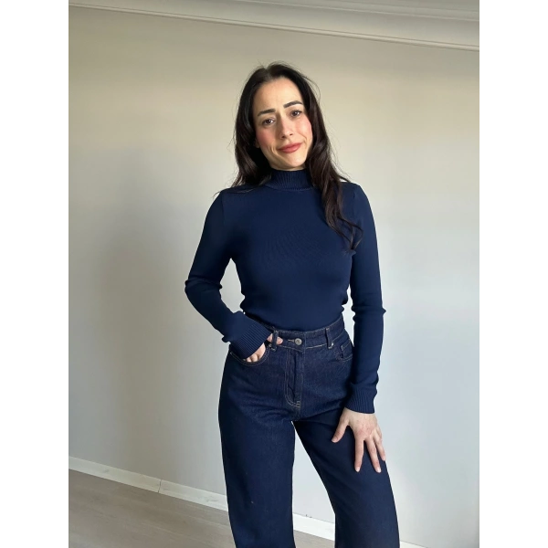 Yarım Balıkçı Lacivert Triko Badi