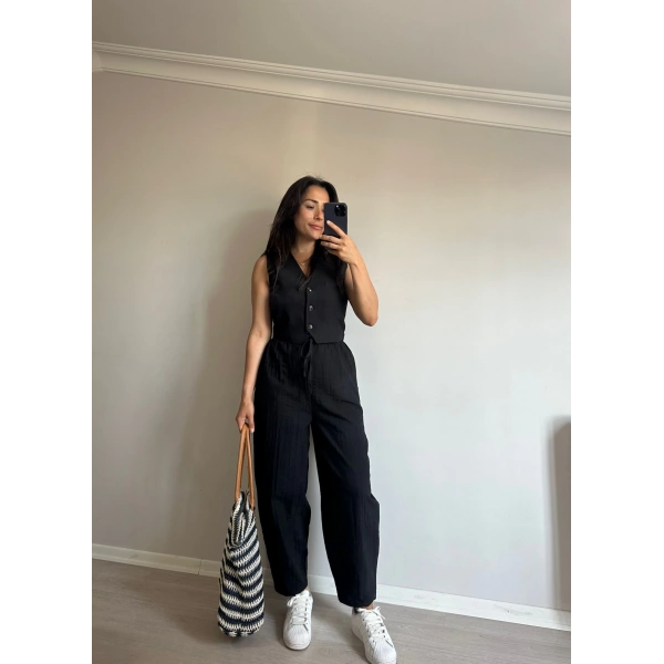 Yelek Pantolon Takım Siyah