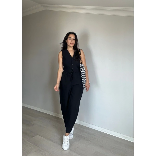 Yelek Pantolon Takım Siyah