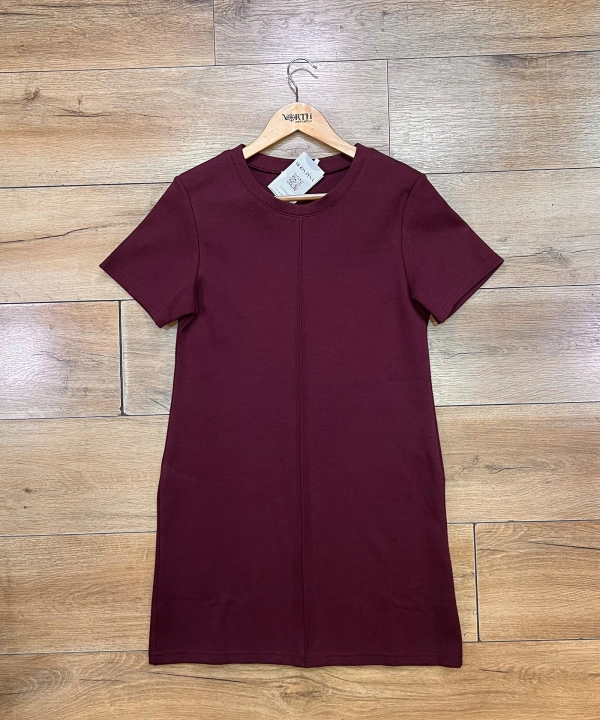 Bordo Basic Lacoste Kumaş Elbise