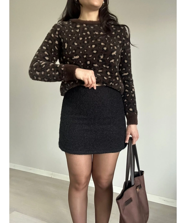 Kaşe Kumaş Etek Siyah