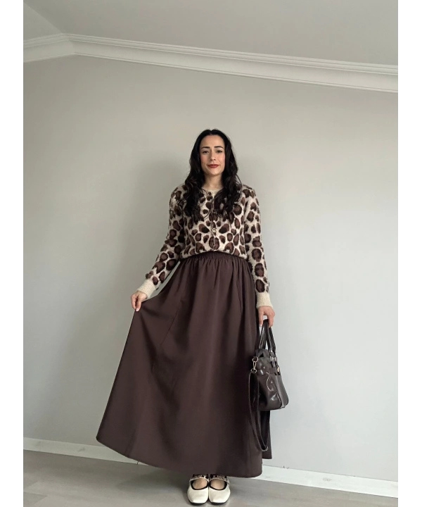 Leopar Desen Yumoş Hırka