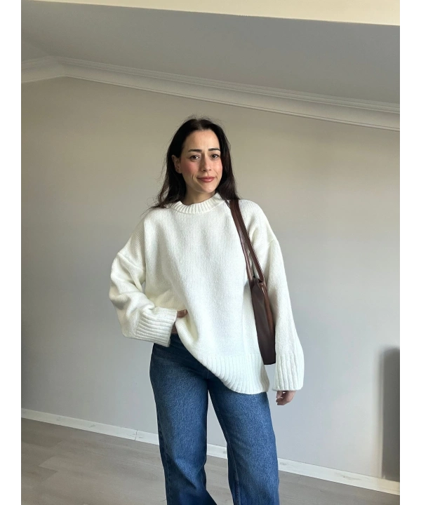 Pinterest Triko Beyaz Kazak
