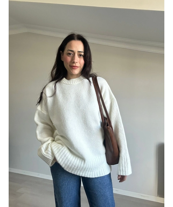 Pinterest Triko Beyaz Kazak