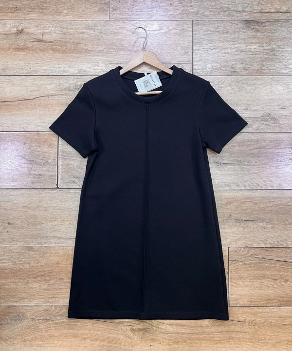 Siyah Basic Lacoste Kumaş Elbise