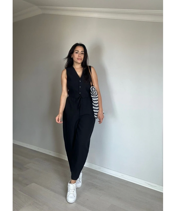 Yelek Pantolon Takım Siyah
