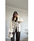 Çiçek Desen Müslin Kimono Bej