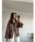 Çiçek Desen Müslin Kimono Kahve