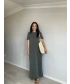 Modal Kumaş Basic Elbise Yeşil