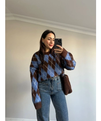 Baklava Desen Kazak Renkli