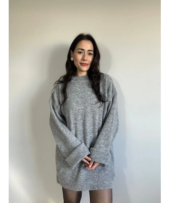 Buklet Oversize Kazak Gri