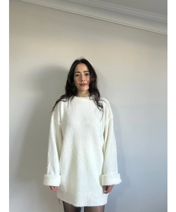 Buklet Oversize Kazak Krem