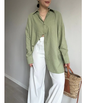 Fitilli Haki Gömlek