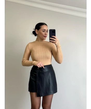 Fitilli Yarım Balıkçı Triko Badi