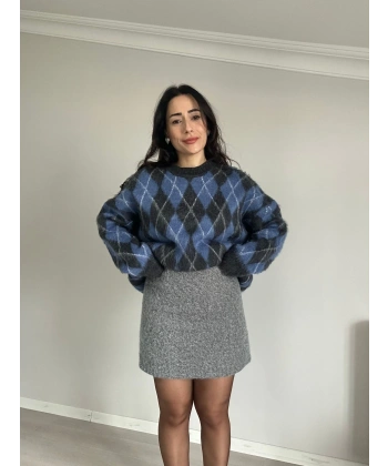 Kaşe Kumaş Etek Gri