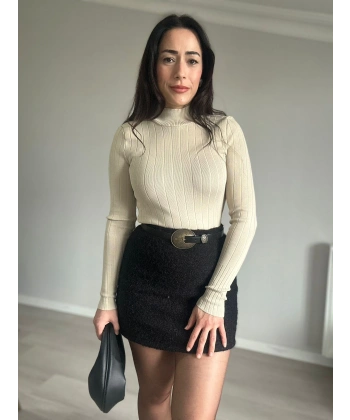 Kaşe Kumaş Etek Siyah