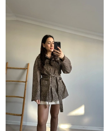 Leopar Desen Trençkot