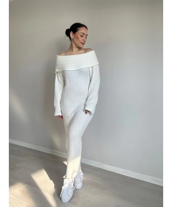 Madonna Yaka Triko Elbise