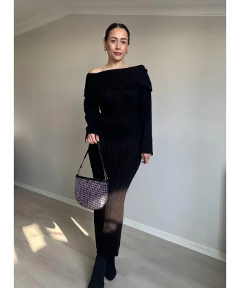 Madonna Yaka Triko Elbise