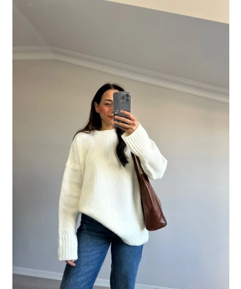 Pinterest Triko Beyaz Kazak