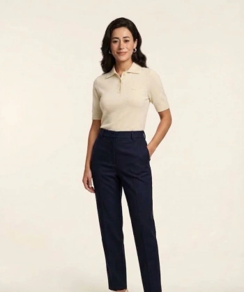 Polo Yaka Lcst Triko Badi - Ekru