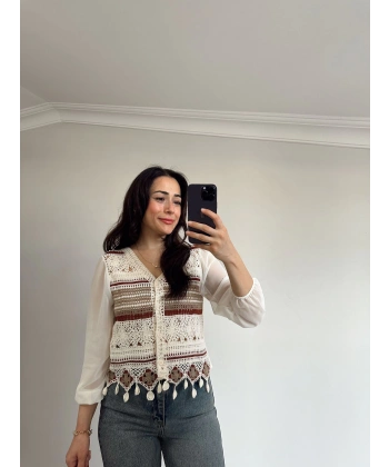 Şifon Kol Triko Bluz