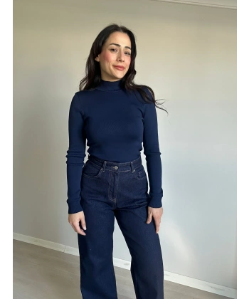 Yarım Balıkçı Lacivert Triko Badi