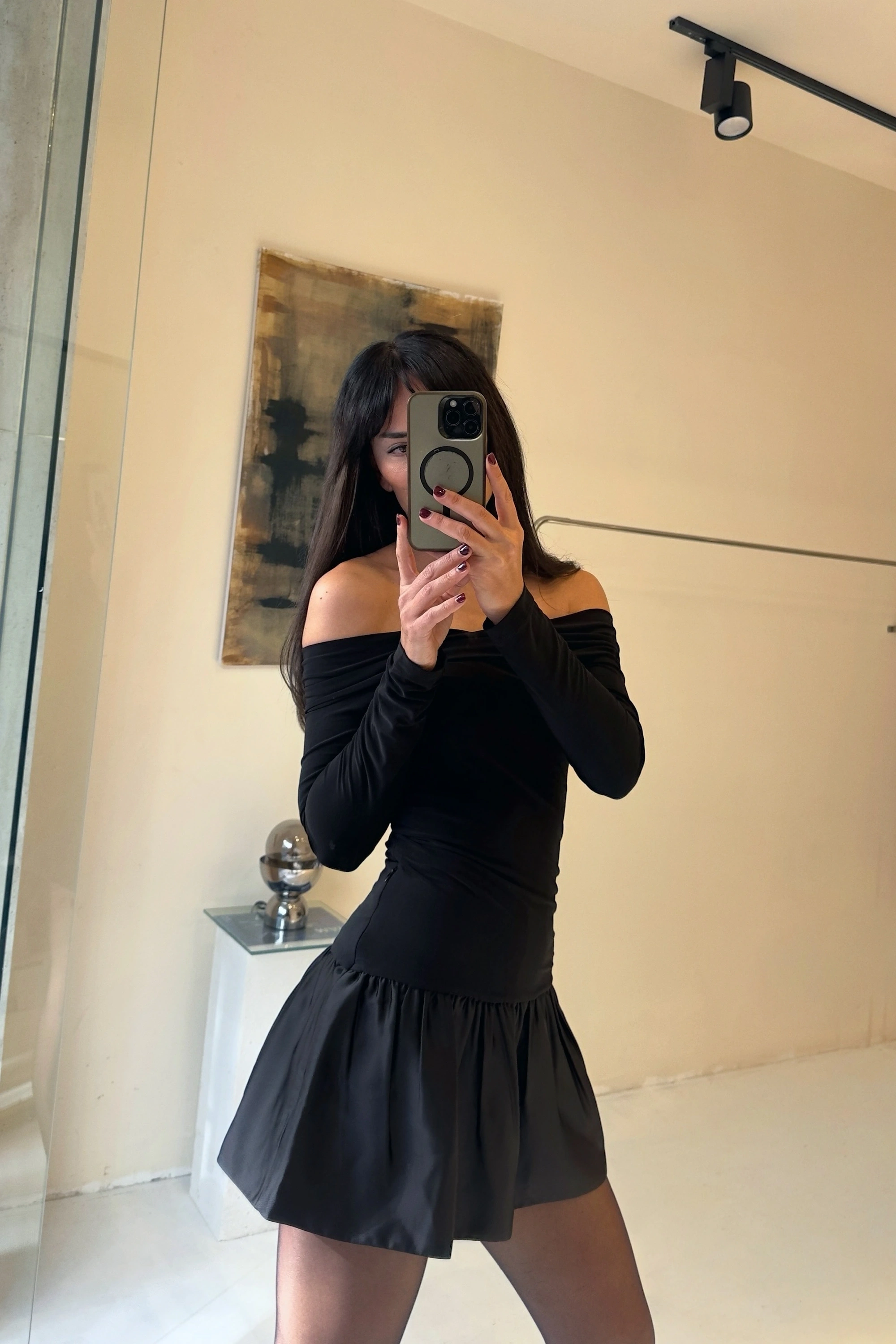 Lyra Siyah Mini Elbise