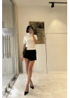 Asimetrik Detay Siyah Şort Etek