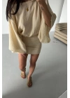 Bej Mini Elbise