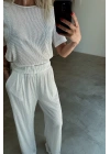Beyaz Payet Bluz