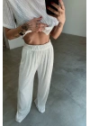 Bol Paça Payet Pantolon-BEYAZ