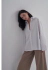 A Blok Casual Chic Gömlek-BEYAZ