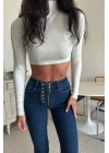 Düğme Detaylı Jean