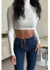 Düğme Detaylı Jean