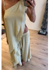 Hafif Yapılı Asimetrik Pantolon Bej