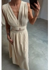 İsis Pamuk Elbise-BEJ