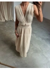 İsis Pamuk Elbise-BEJ