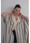Keten Çizgili Kaftan