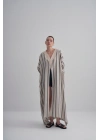Keten Çizgili Kaftan