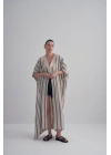 Keten Çizgili Kaftan