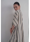 Keten Çizgili Kaftan